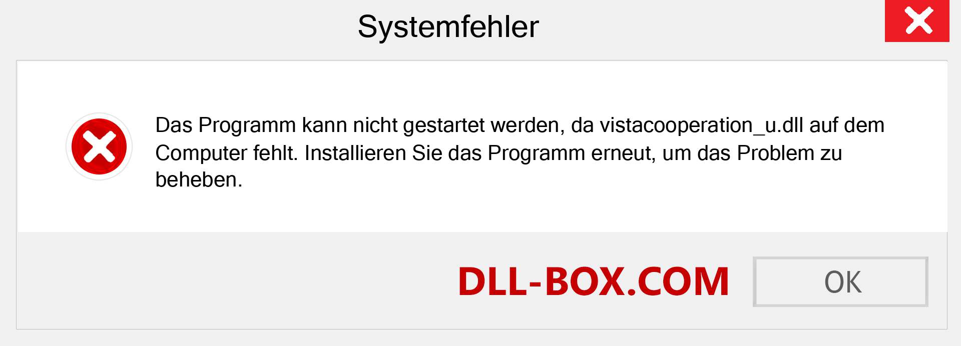 vistacooperation_u.dll-Datei fehlt?. Download für Windows 7, 8, 10 - Fix vistacooperation_u dll Missing Error unter Windows, Fotos, Bildern