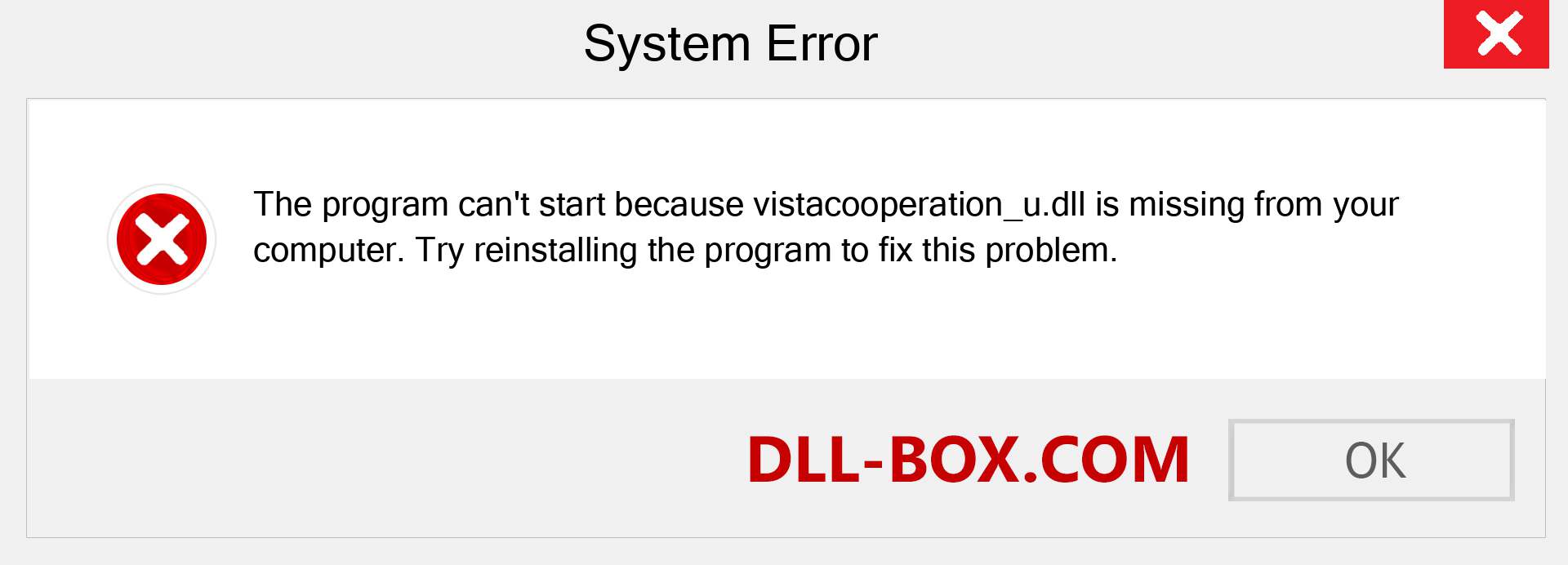  vistacooperation_u.dll file is missing?. Download for Windows 7, 8, 10 - Fix  vistacooperation_u dll Missing Error on Windows, photos, images